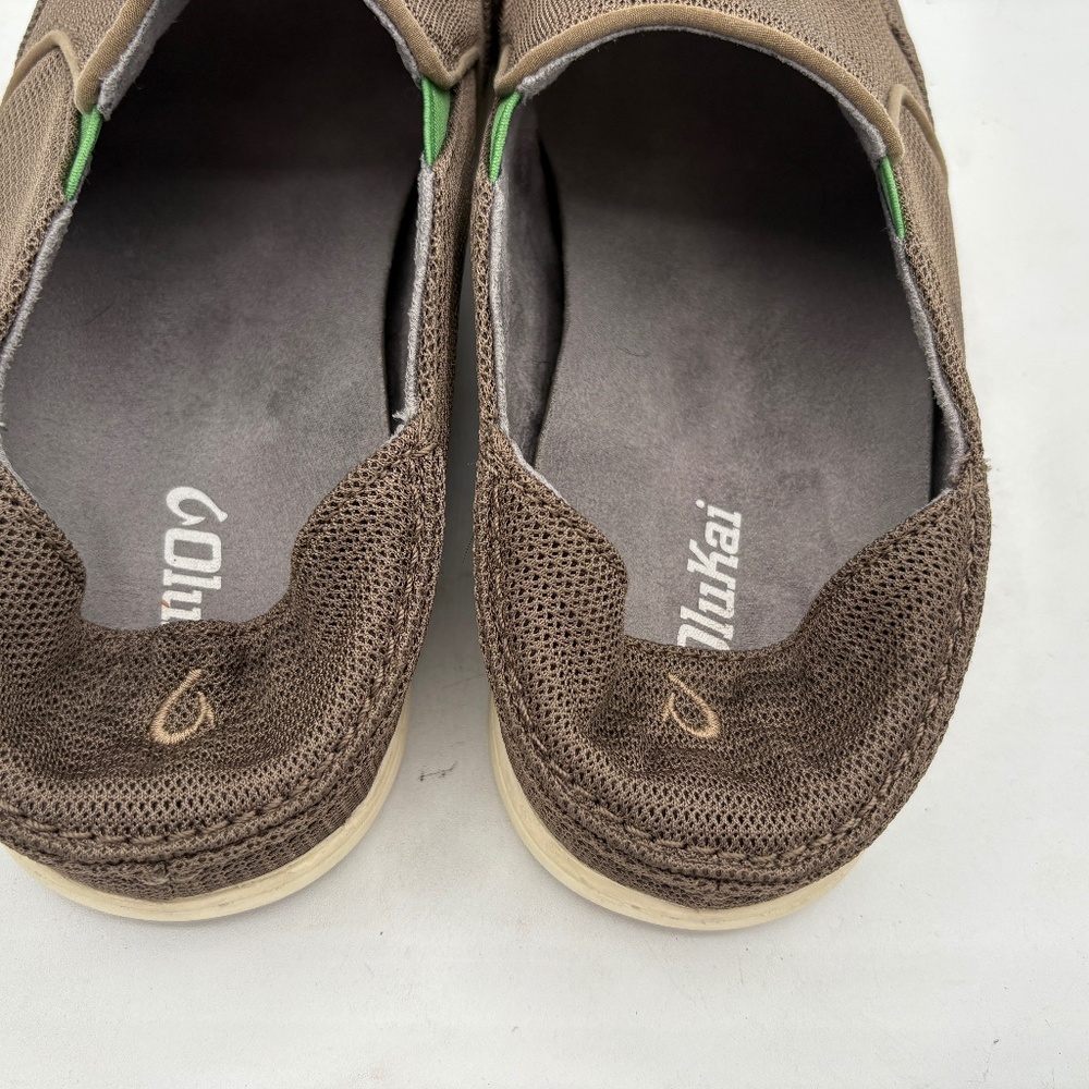 Olukai Nohea Mesh Sneakers Men's 10.5 Gray Slip-On Loafers Collapsible Heel - Picture 6 of 12